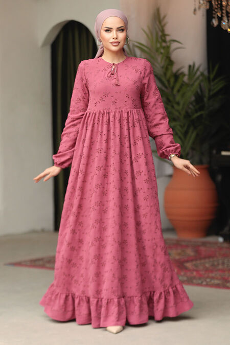 Modest Dusty Rose Summer Dress 23201GK